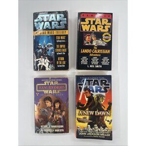 Vintage 90s Star Wars Trilogy Paperback Book Lot of 4 Adventure Sci Fi Del Rey